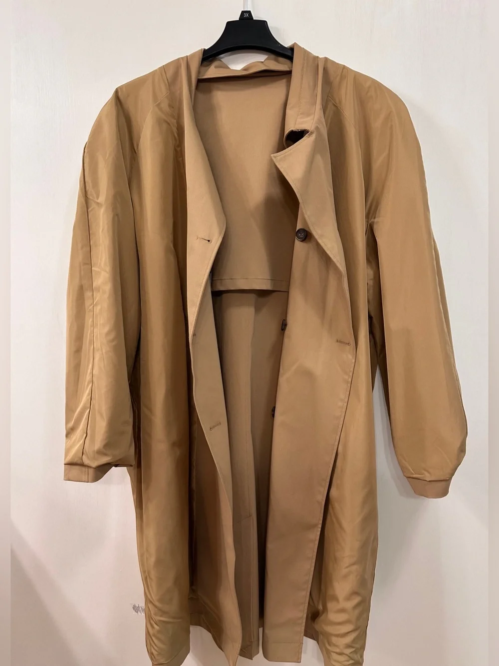 NWT J.Ferrar Men’s XXL Trench Coat Tan Double Breasted Epaulet Shoulders Classic